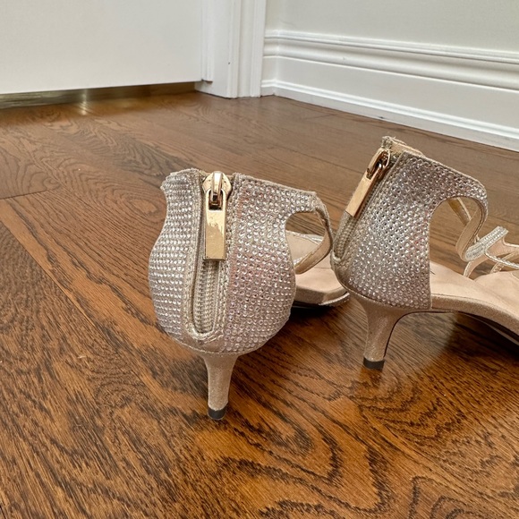 Silver Glitter Kitten Heels - Picture 3 of 4